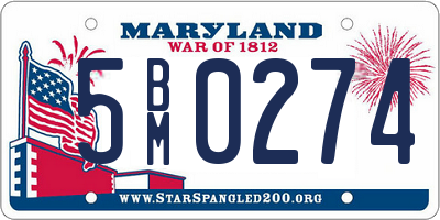 MD license plate 5BM0274