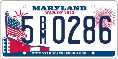 MD license plate 5BM0286
