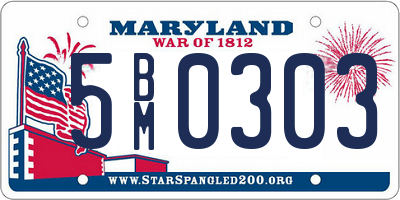MD license plate 5BM0303