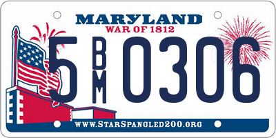 MD license plate 5BM0306