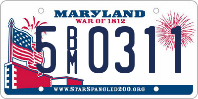 MD license plate 5BM0311