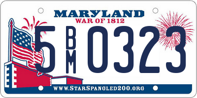 MD license plate 5BM0323