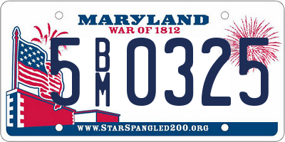 MD license plate 5BM0325