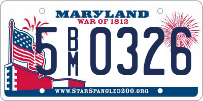 MD license plate 5BM0326