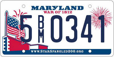 MD license plate 5BM0341
