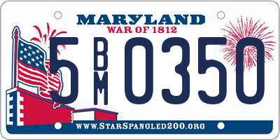 MD license plate 5BM0350