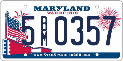 MD license plate 5BM0357