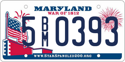 MD license plate 5BM0393