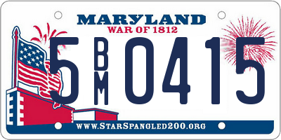 MD license plate 5BM0415