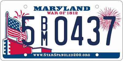 MD license plate 5BM0437