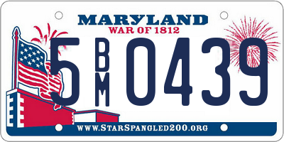 MD license plate 5BM0439