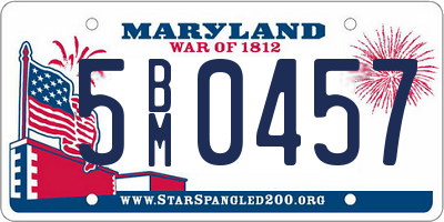 MD license plate 5BM0457