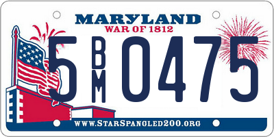 MD license plate 5BM0475