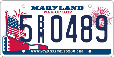 MD license plate 5BM0489