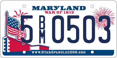 MD license plate 5BM0503