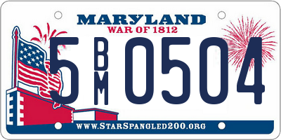 MD license plate 5BM0504