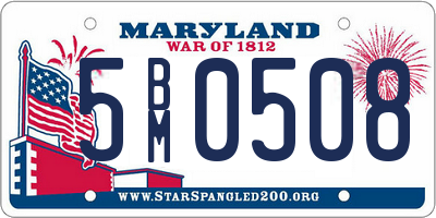MD license plate 5BM0508