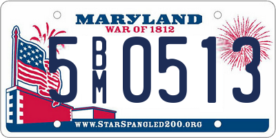 MD license plate 5BM0513