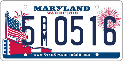 MD license plate 5BM0516