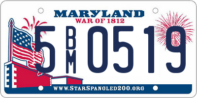MD license plate 5BM0519