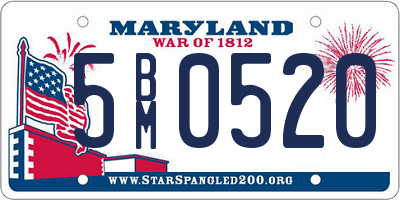 MD license plate 5BM0520