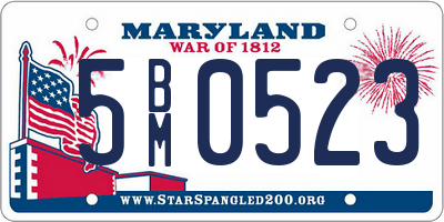 MD license plate 5BM0523