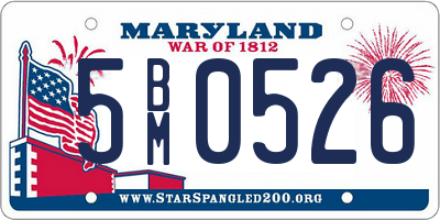 MD license plate 5BM0526