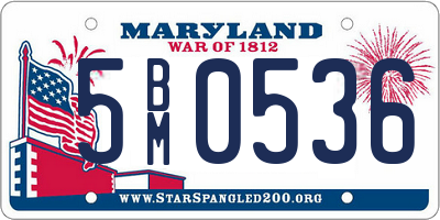MD license plate 5BM0536