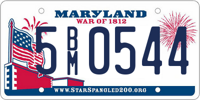 MD license plate 5BM0544