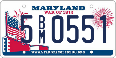 MD license plate 5BM0551