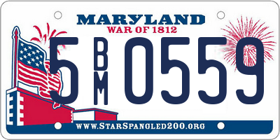 MD license plate 5BM0559