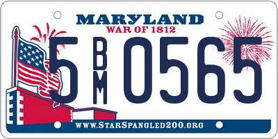MD license plate 5BM0565