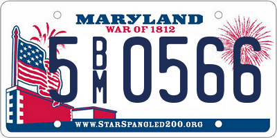 MD license plate 5BM0566