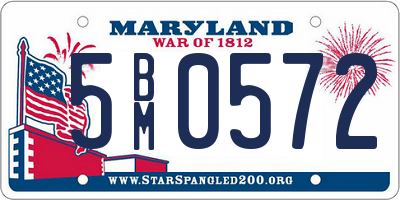 MD license plate 5BM0572
