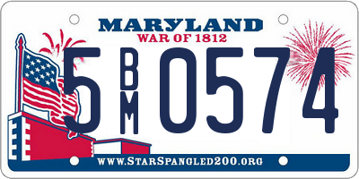 MD license plate 5BM0574