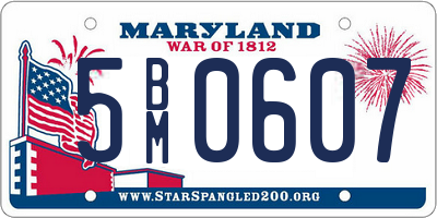 MD license plate 5BM0607