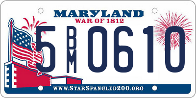MD license plate 5BM0610