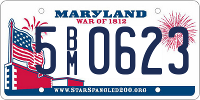MD license plate 5BM0623