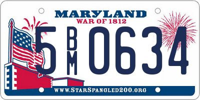 MD license plate 5BM0634