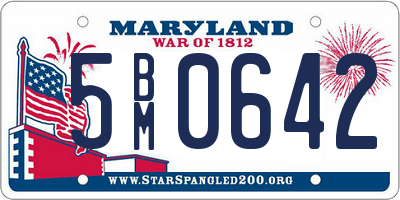 MD license plate 5BM0642