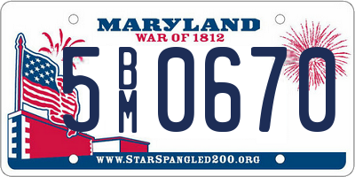 MD license plate 5BM0670
