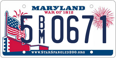 MD license plate 5BM0671