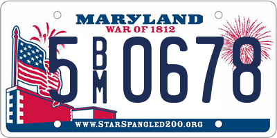 MD license plate 5BM0678