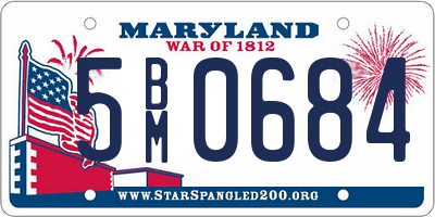 MD license plate 5BM0684