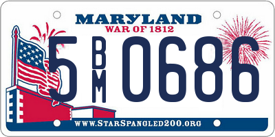 MD license plate 5BM0686