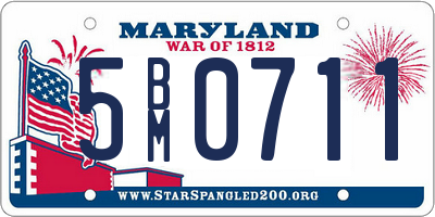 MD license plate 5BM0711