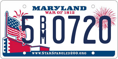 MD license plate 5BM0720