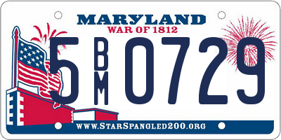 MD license plate 5BM0729