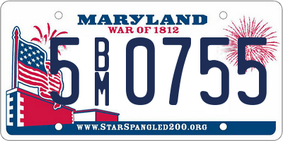 MD license plate 5BM0755