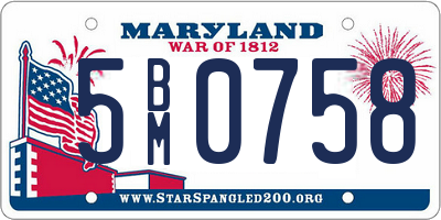 MD license plate 5BM0758